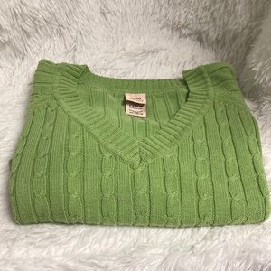 Lime Green Cable Knit Sweater
